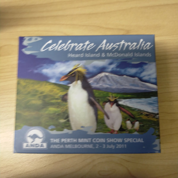 Australia Antarctic 2011 Perth Mint $1 Celebrate Australia Heard Island & McDonald Islands 1oz .999 Silver Proof Coin