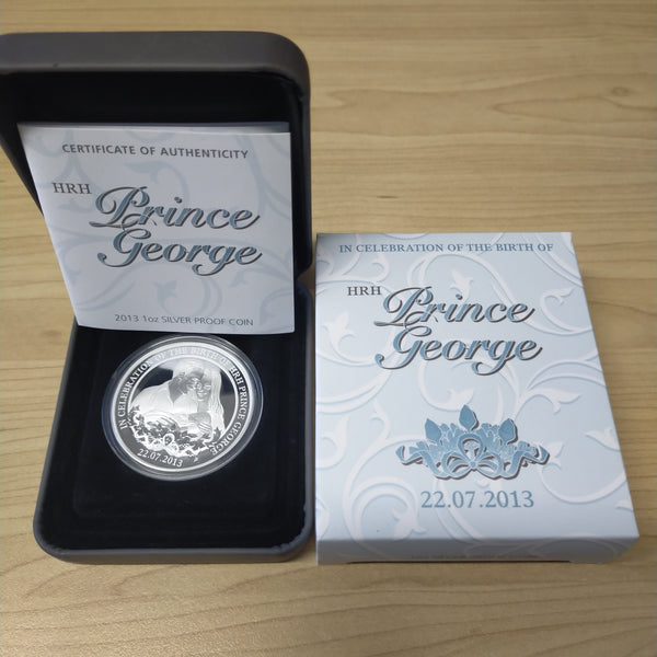 Australia 2013 Perth Mint $1 The Birth Of Prince George 1oz .999 Silver Proof Coin