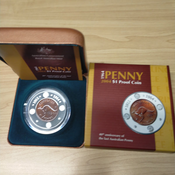 Australia 2004 Royal Australian Mint $1 1964 Penny .999 Silver Proof Coin