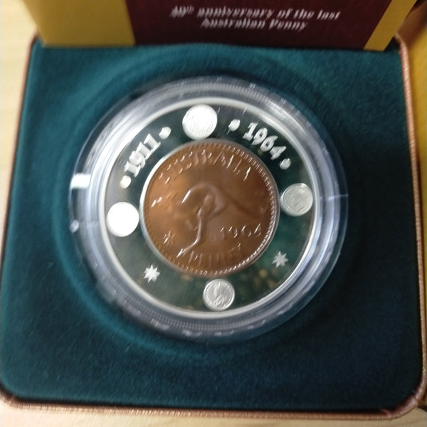 Australia 2004 Royal Australian Mint $1 1964 Penny .999 Silver Proof Coin