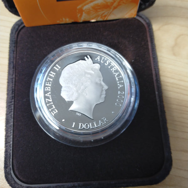 Australia 2000 Royal Australian Mint $1 Proclamation Coins of Australia Cartwheel Penny 1oz .999 Silver Proof Coin