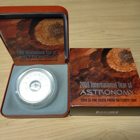 2009 Royal Australian Mint $5 International Year of Astronomy Meteorite Silver Proof Coin