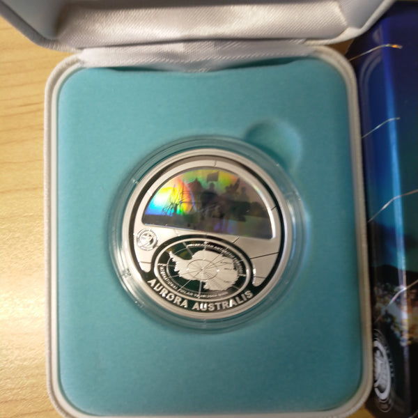 Australia Antarctic 2009 Royal Australian Mint $5 Polar Series Aurora Australis .999 Silver Proof Coin