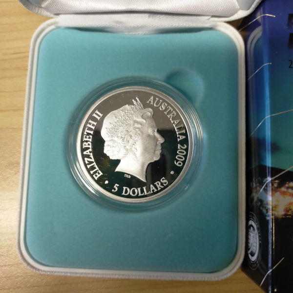 Australia Antarctic 2009 Royal Australian Mint $5 Polar Series Aurora Australis .999 Silver Proof Coin