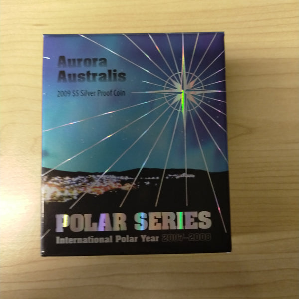 Australia Antarctic 2009 Royal Australian Mint $5 Polar Series Aurora Australis .999 Silver Proof Coin