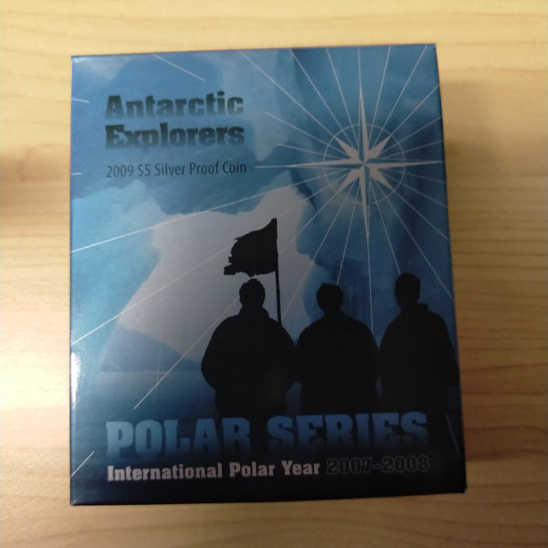 Australia Antarctic 2009 Royal Australian Mint $5 Polar Series Antarctic Explorers .999 Silver Proof Coin