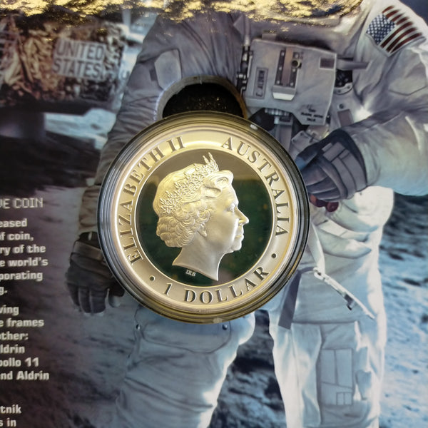 Australia 2004 Perth Mint Australia Post Blast Off 50 Years In Space $1 1oz .999 Silver Proof Coin and Stamp Set