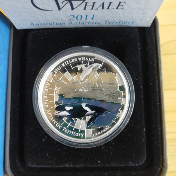 Australia Antarctic 2011 Perth Mint Australian Antarctic Territory Killer Whale $1 1oz .999 Silver Proof Coin