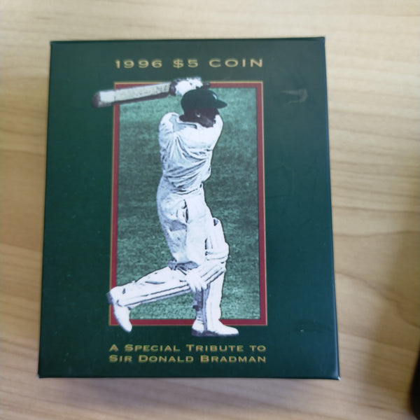 Australia 1996 Royal Australian Mint $5 Sir Donald Bradman cricket Aluminium Bronze Proof Coin