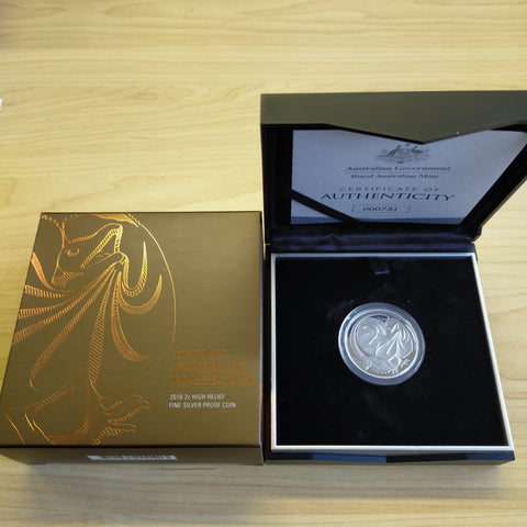 2018 Royal Australian Mint 2c Decimal Designs In Perspective High Relief 1oz .999 Silver Proof Coin