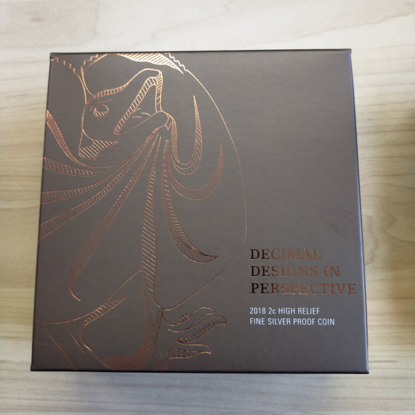 2018 Royal Australian Mint 2c Decimal Designs In Perspective High Relief 1oz .999 Silver Proof Coin