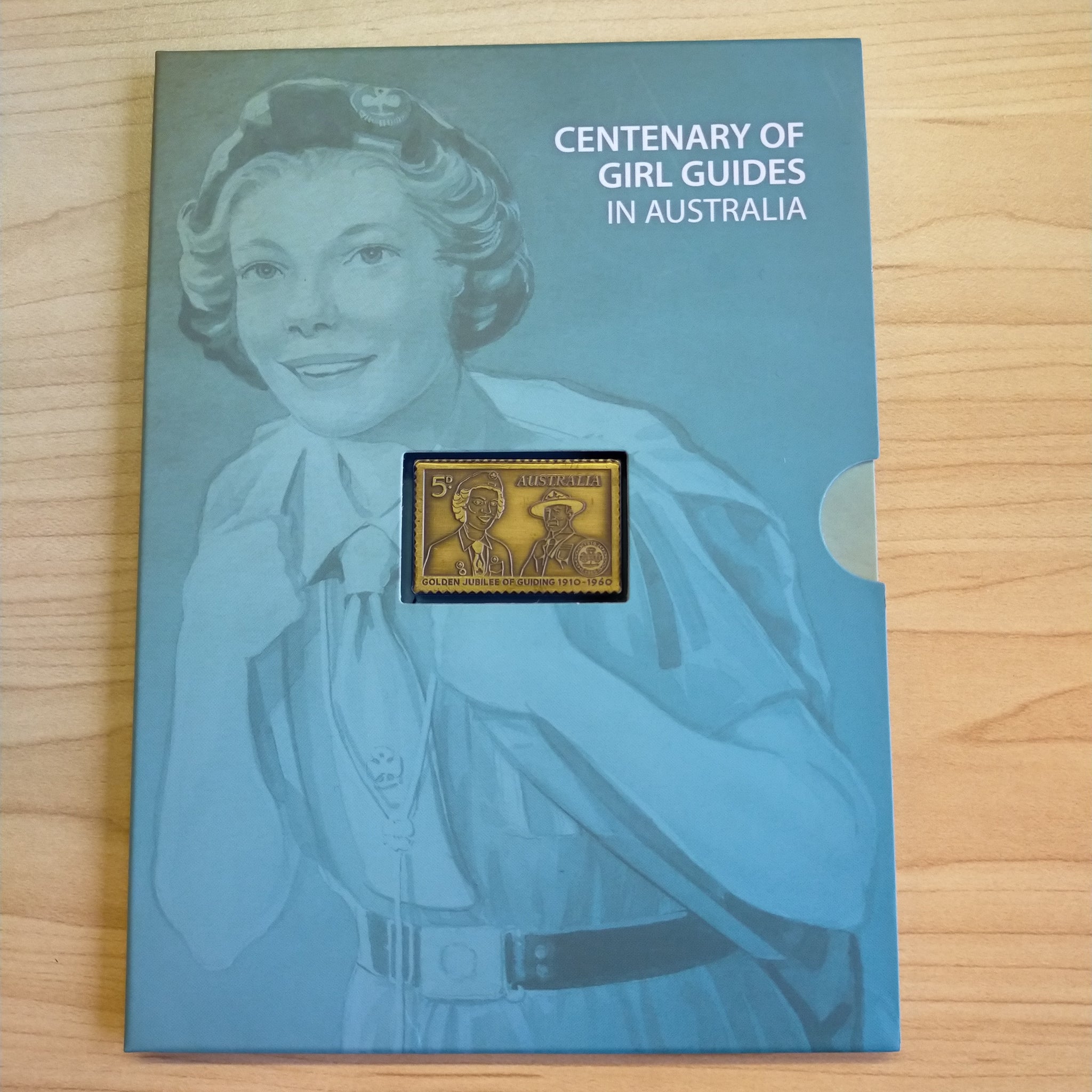 2010 Australia Post Centenary of Girl Guides In Australia Brass Ingot and Stamp Set