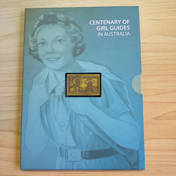 2010 Australia Post Centenary of Girl Guides In Australia Brass Ingot and Stamp Set