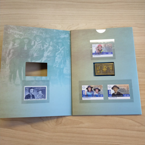 2010 Australia Post Centenary of Girl Guides In Australia Brass Ingot and Stamp Set