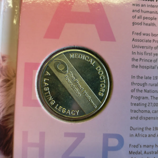 2012 Australia Post Fred Hollows Limited Edition Medallion and Stamp Presentation Folder 011/200