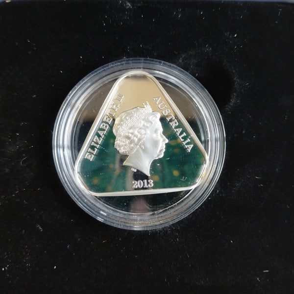 Australia 2013 Royal Australian Mint $5 25th Anniversary Of Parliament House .999 Silver Proof Triangular Coin