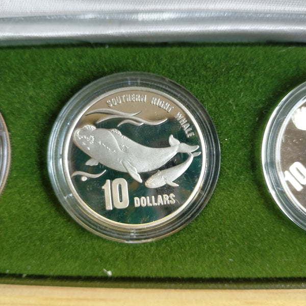 Australia 1995 - 1998 Royal Australian Mint $10 Australia's Endangered Species 4 x $10 Piedfort Sterling Silver Coin Set