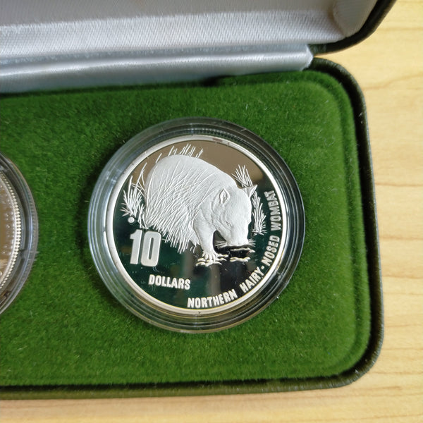 Australia 1995 - 1998 Royal Australian Mint $10 Australia's Endangered Species 4 x $10 Piedfort Sterling Silver Coin Set