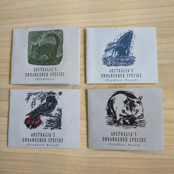 Australia 1995 - 1998 Royal Australian Mint $10 Australia's Endangered Species 4 x $10 Piedfort Sterling Silver Coin Set