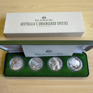 Australia 1995-98 Royal Australian Mint $10 Australia's Endangered Species Standard Proof Sterling Silver Coin Set of 4