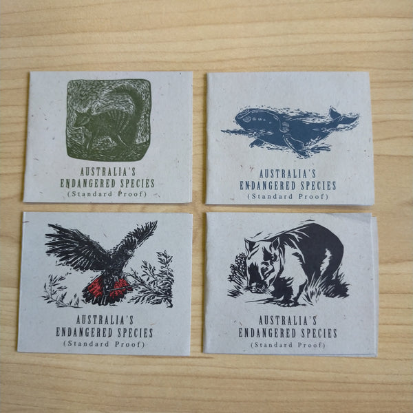 Australia 1995-98 Royal Australian Mint $10 Australia's Endangered Species Standard Proof Sterling Silver Coin Set of 4