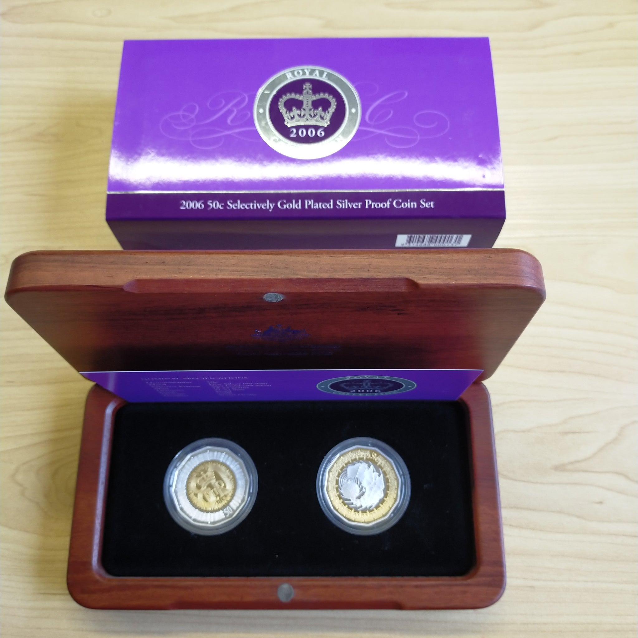 Australia 2006 Royal Australian Mint 50c Queen Elizabeth Royal Collection .999 Proof Silver Gold Plated Coin Set