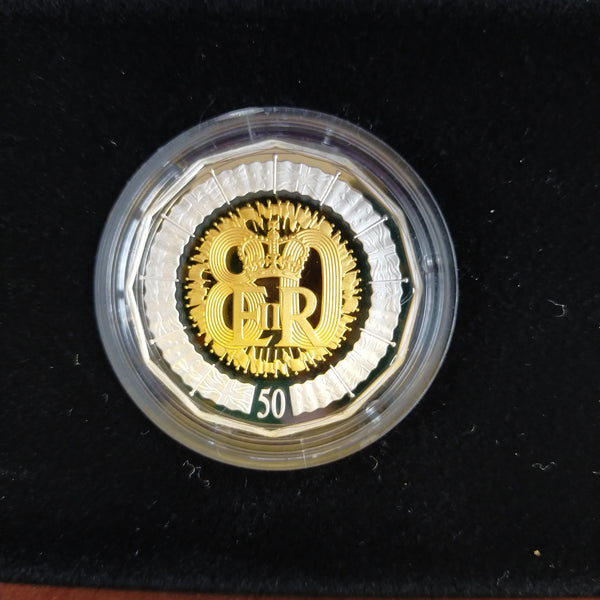 Australia 2006 Royal Australian Mint 50c Queen Elizabeth Royal Collection .999 Proof Silver Gold Plated Coin Set