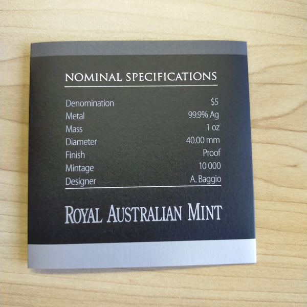 Australia 2015 Royal Australian Mint $5 Centenary Of The Gallipoli Landing 1oz .999 Proof Silver Coin