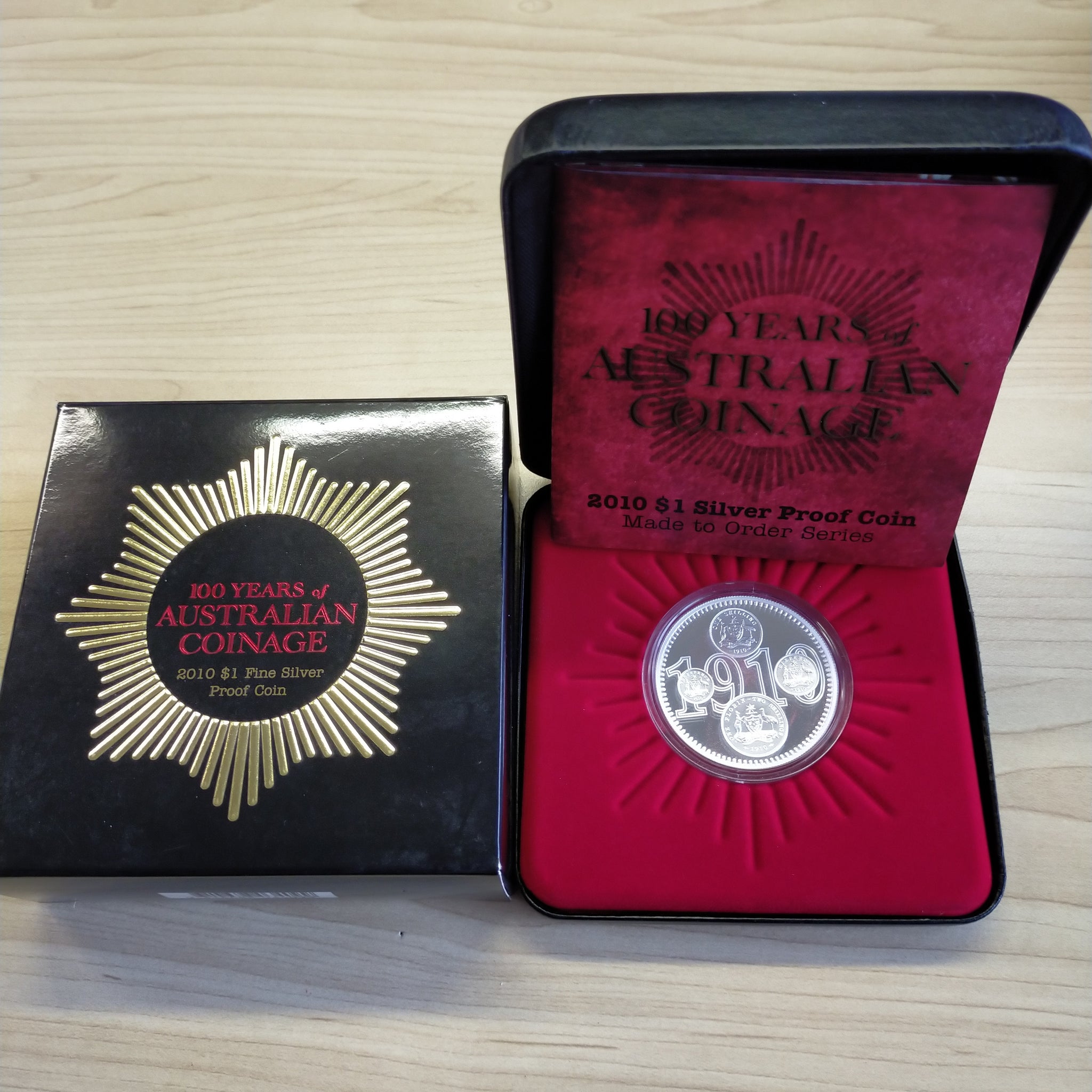 2010 Royal Australian Mint $1 100 Years of Australian Coinage 1oz .999 Proof Silver Coin