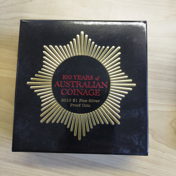 2010 Royal Australian Mint $1 100 Years of Australian Coinage 1oz .999 Proof Silver Coin