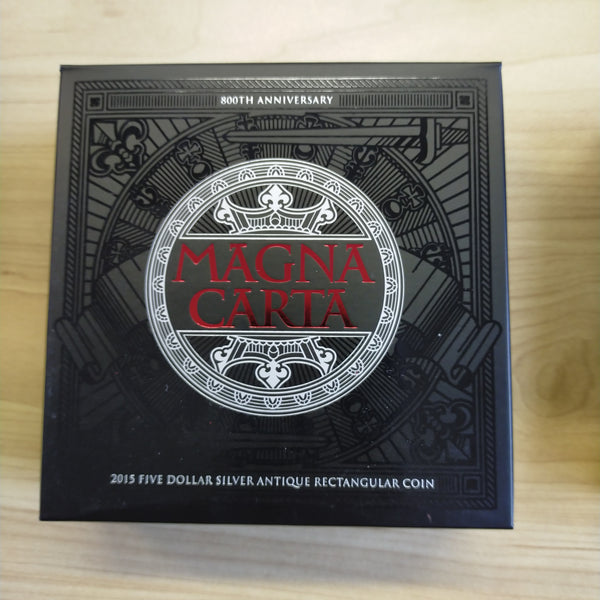 Australia 2015 Royal Australian Mint $5 800th Anniversary Magna Carta 1oz .999 Proof Silver Antique Rectangular Coin