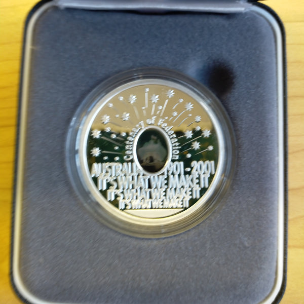 2001 Royal Australian Mint $5 Centenary Of Federation Finale Coin 1oz .999 Proof Silver Coin