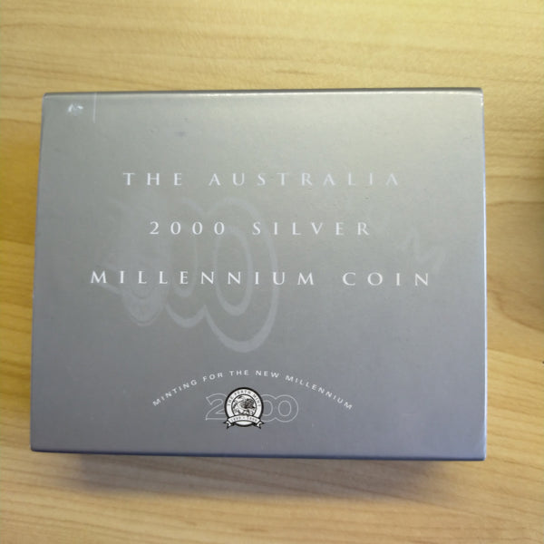 Australia 2000 Perth Mint $1 The Australian 2000 Silver Millennium Coin 1oz .999 Proof Silver Coin