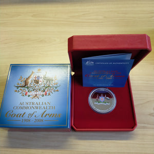 Australia 2008 Perth Mint $1 Australian Commonwealth Coat of Arms 1oz .999 Proof Silver Coin