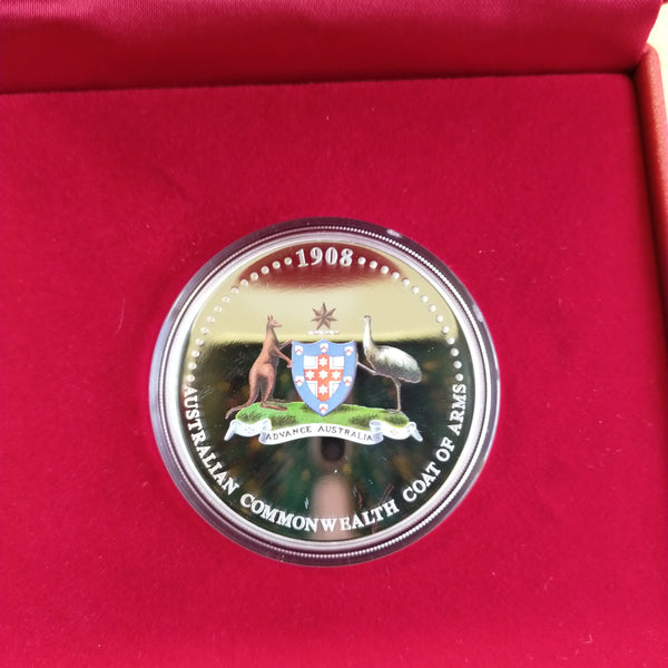 Australia 2008 Perth Mint $1 Australian Commonwealth Coat of Arms 1oz .999 Proof Silver Coin