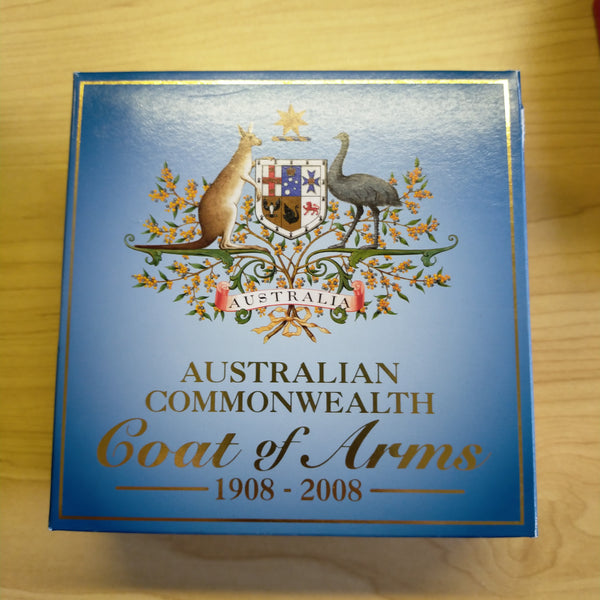 Australia 2008 Perth Mint $1 Australian Commonwealth Coat of Arms 1oz .999 Proof Silver Coin
