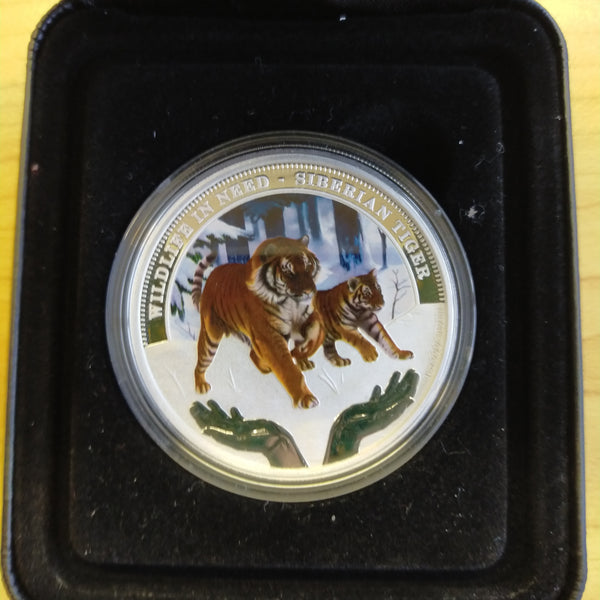 Australia 2012 Perth Mint $1 Wildlife In Need Siberian Tiger 1oz .999 Proof Silver Coin