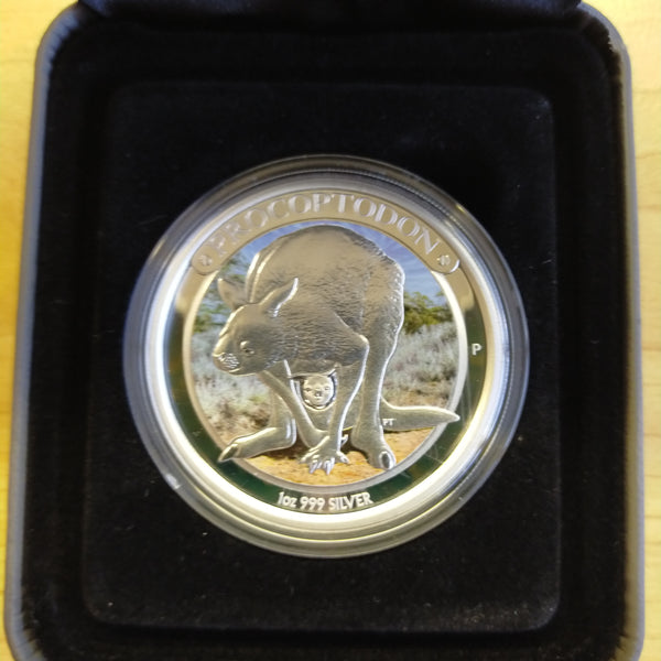 Australia 2013 Perth Mint $1 Megafauna Procoptodon 1oz .999 Proof Silver Coin