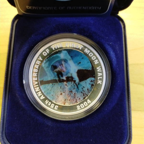 Australia 2004 Perth Mint $1 35th Anniversary Of The First Moon Walk 1oz .999 Proof Silver Coin