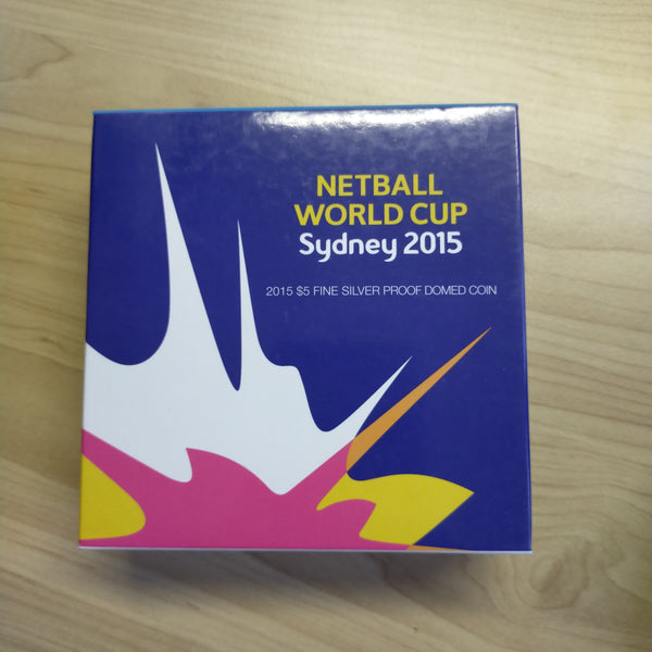 Australia 2015 Royal Australian Mint $5 Netball World Cup Sydney 2015 1oz .999 Proof Silver Domed Coin