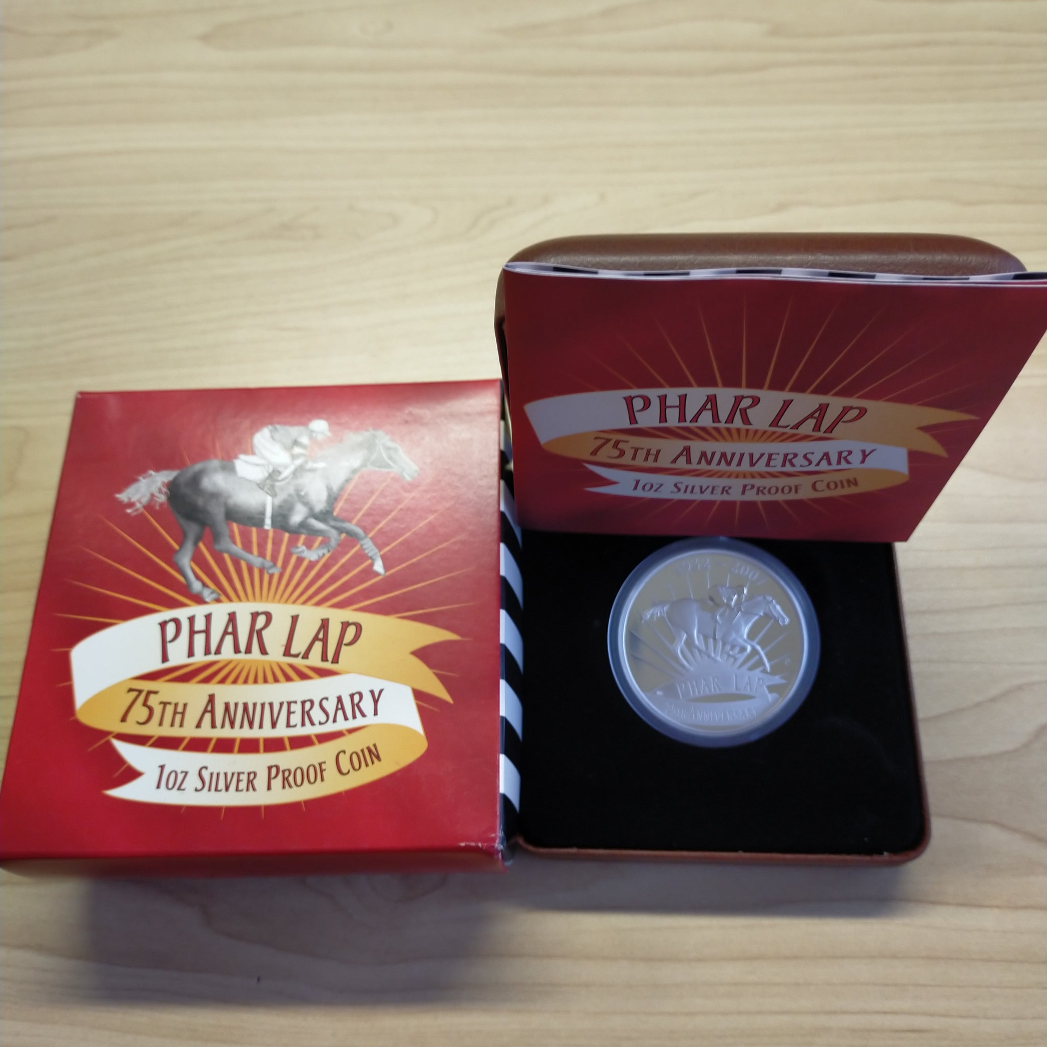Australia 2007 Perth Mint 75th Anniversary Phar Lap 1oz .999 Proof Silver Coin