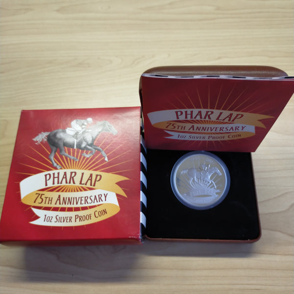 Australia 2007 Perth Mint 75th Anniversary Phar Lap 1oz .999 Proof Silver Coin