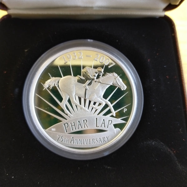 Australia 2007 Perth Mint 75th Anniversary Phar Lap 1oz .999 Proof Silver Coin