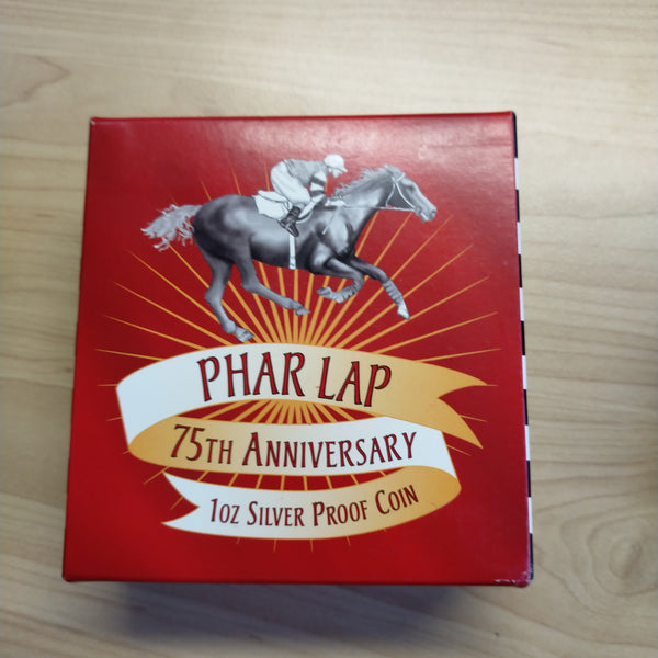 Australia 2007 Perth Mint 75th Anniversary Phar Lap 1oz .999 Proof Silver Coin