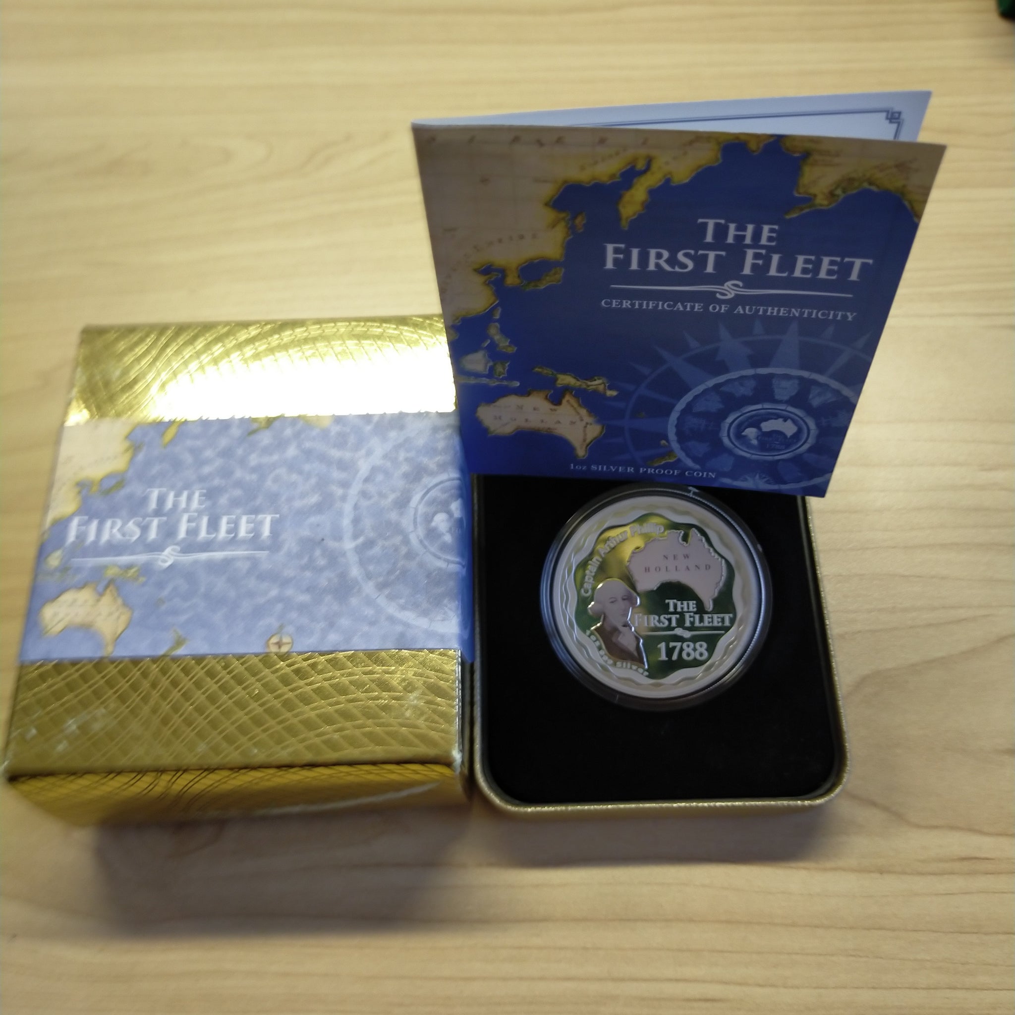 Australia 2008 Perth Mint $1 The First Fleet Captain Arthur Phillip 1oz .999 Proof Silver Coin