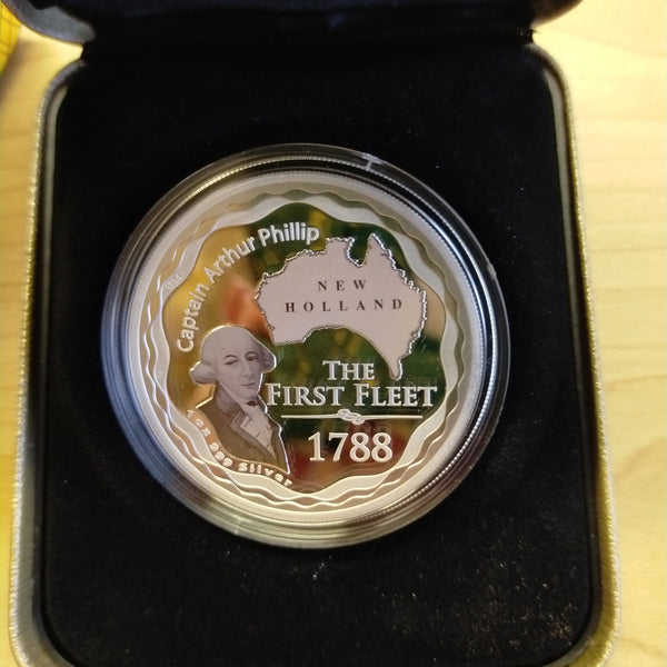 Australia 2008 Perth Mint $1 The First Fleet Captain Arthur Phillip 1oz .999 Proof Silver Coin