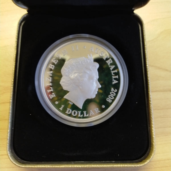 Australia 2008 Perth Mint $1 Australian Football AFL 150 Years 1oz .999 Proof Silver Coin