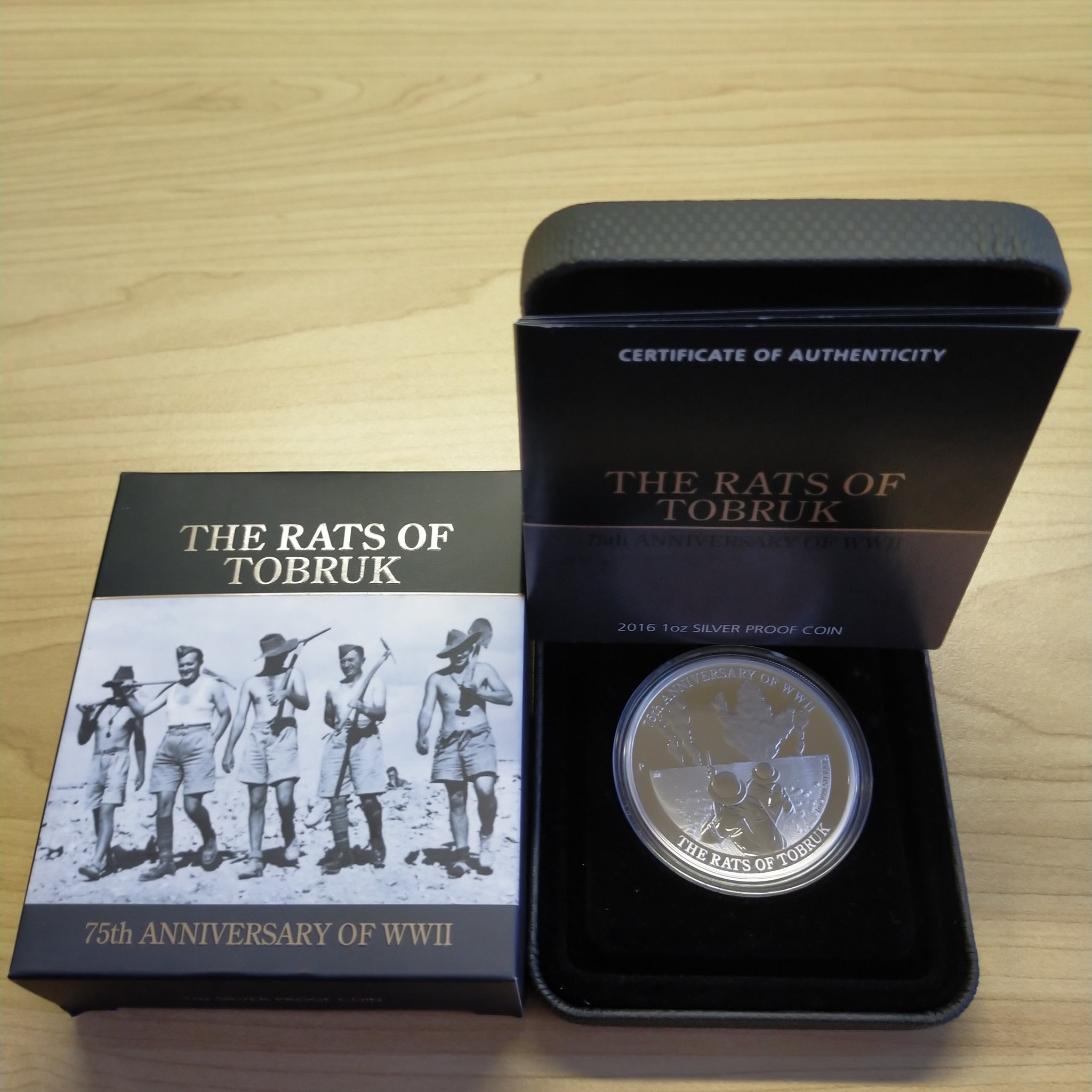 Australia 2016 Perth Mint $1 The Rats of Tobruk 75th Anniversary of WWII 1oz .999 Proof Silver Coin