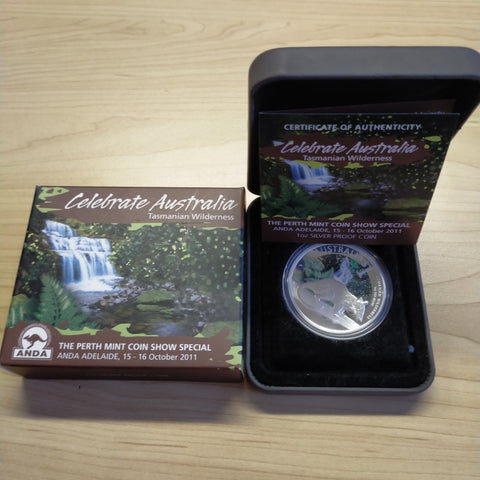 Australia2011 Perth Mint $1 Celebrate Australia Tasmanian Wilderness 1oz .999 Proof Silver Coin