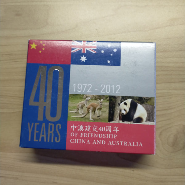 Australia China 2012 Perth Mint $1 40 Years of Friendship China and Australia 1oz .999 Proof Silver Coin